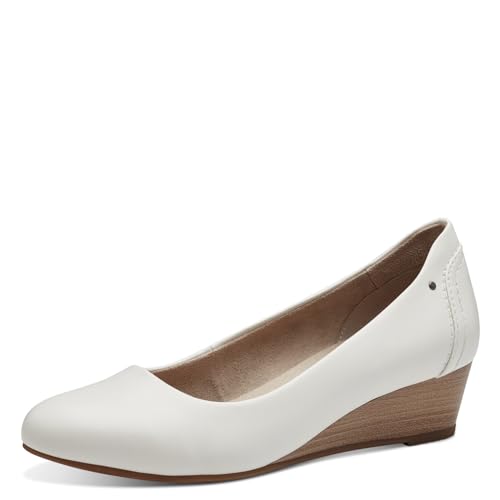 Jana Damen Pumps mit Keilabsatz Vegan, Weiß (White), 40 EU