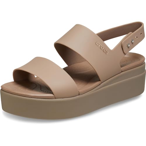 Crocs Herren Brooklyn Low Wedge Sandalen, Latte/Mushroom, 34/35 EU
