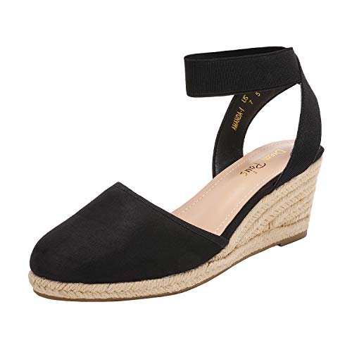 DREAM PAIRS Damen Klassische Sandalen Pumps Sandaletten mit Blockabsatz Elastischer Knöchelriemen,Size...