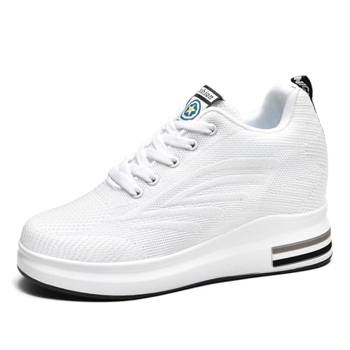 AONEGOLD Damen Sneaker Wedges mit Keilabsatz Sportschuhe Laufschuhe Fitness Turnschuhe Outdoors Running Atmungsaktiv...