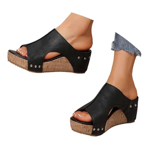 Damen Sandalen,Sommerschuhe Wedges Damen Pantoletten Platform Sandalen Mit Absatz Sommer Keilabsatz Offene Schuhe...